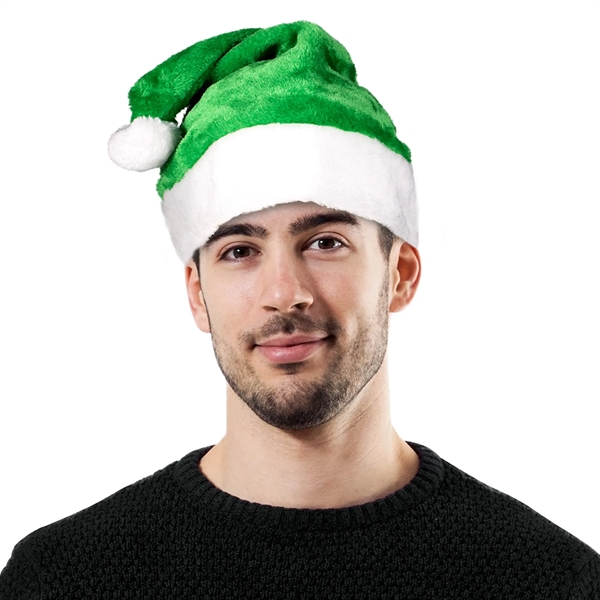 Green Plush Santa Hat - Green Plush Santa Hat - Image 0 of 3