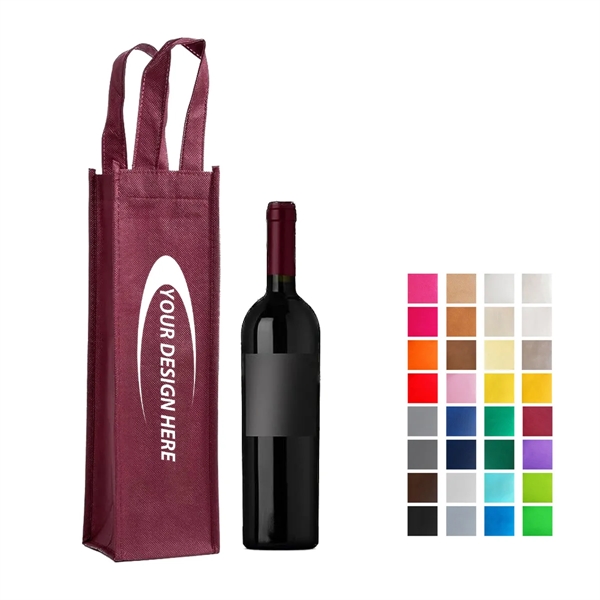 MOQ100 Non-Woven 1-Bottle Wine Tote Bag