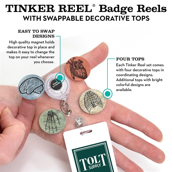 Tinker Reel ID Badge Holder with Swappable Tops - US Made - Tinker Reel ID Badge Holder with Swappable Tops - US Made - Image 3 of 7