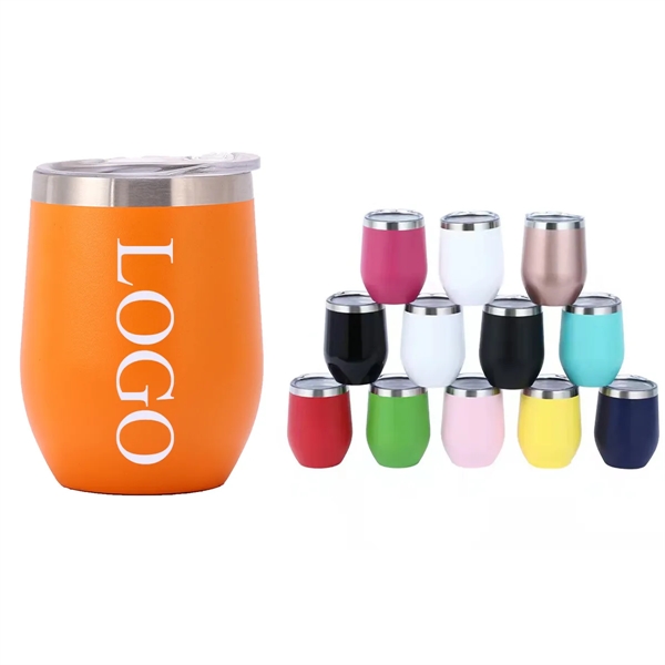 12 Oz Vaccum Insulated Wine Tumbler With Lid - 12 Oz Vaccum Insulated Wine Tumbler With Lid - Image 0 of 1