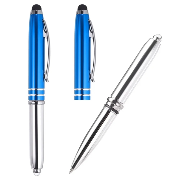 3 in 1 Metal Pen with Stylus and LED Flashlight - 3 in 1 Metal Pen with Stylus and LED Flashlight - Image 2 of 7
