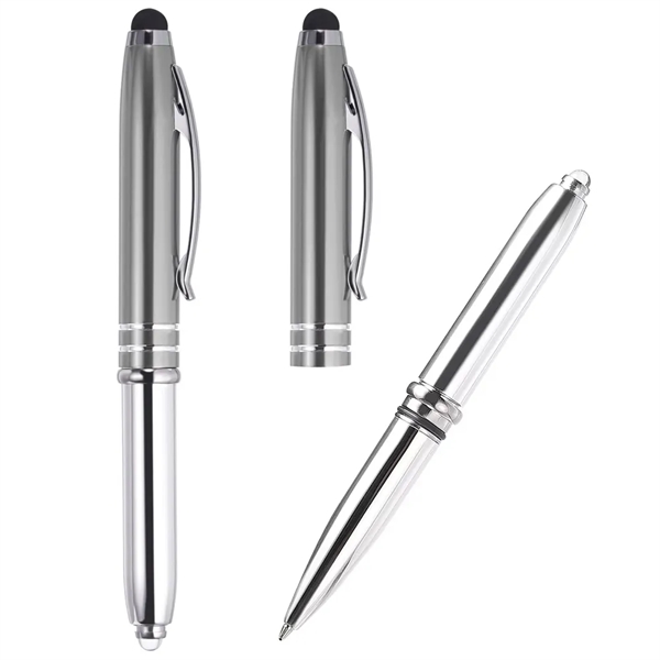 3 in 1 Metal Pen with Stylus and LED Flashlight - 3 in 1 Metal Pen with Stylus and LED Flashlight - Image 3 of 7