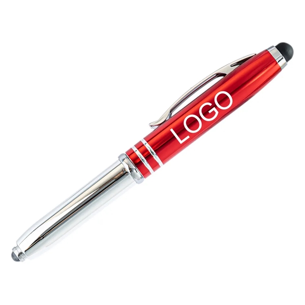 3 in 1 Metal Pen with Stylus and LED Flashlight - 3 in 1 Metal Pen with Stylus and LED Flashlight - Image 4 of 7