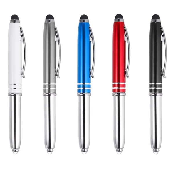 3 in 1 Metal Pen with Stylus and LED Flashlight - 3 in 1 Metal Pen with Stylus and LED Flashlight - Image 6 of 7
