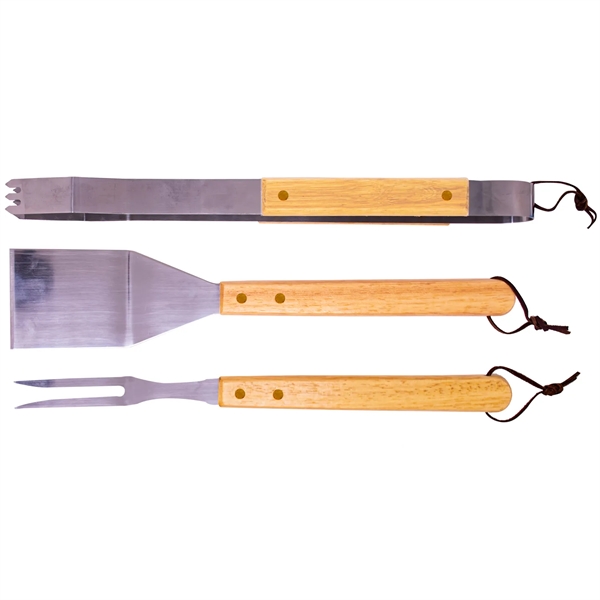 Wood Handle BBQ Set