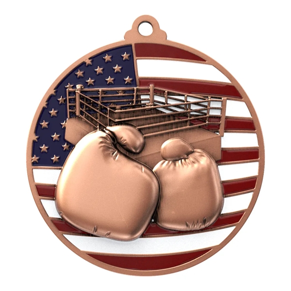 2 3/4" Boxing Patriotic Medal - 2 3/4" Boxing Patriotic Medal - Image 8 of 8