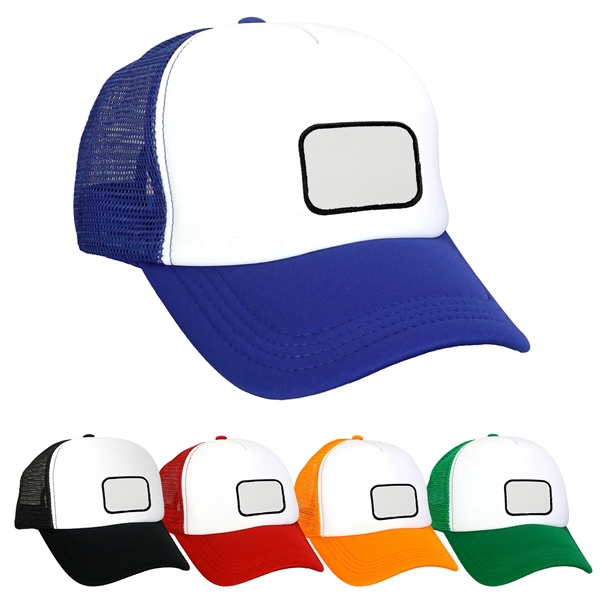 Foam Embroidered Emblem Trucker Hat - Foam Embroidered Emblem Trucker Hat - Image 8 of 11
