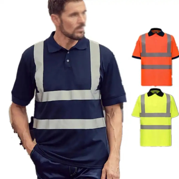 Reflective Safety Polo Shirt - Reflective Safety Polo Shirt - Image 0 of 2