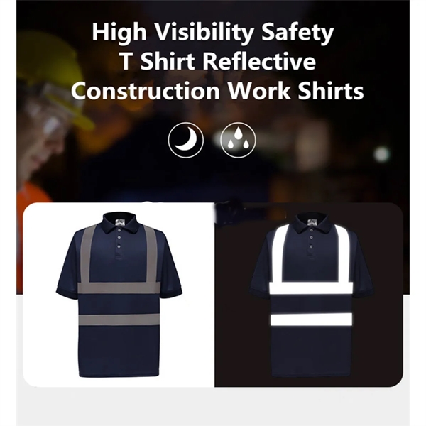 Reflective Safety Polo Shirt - Reflective Safety Polo Shirt - Image 1 of 2