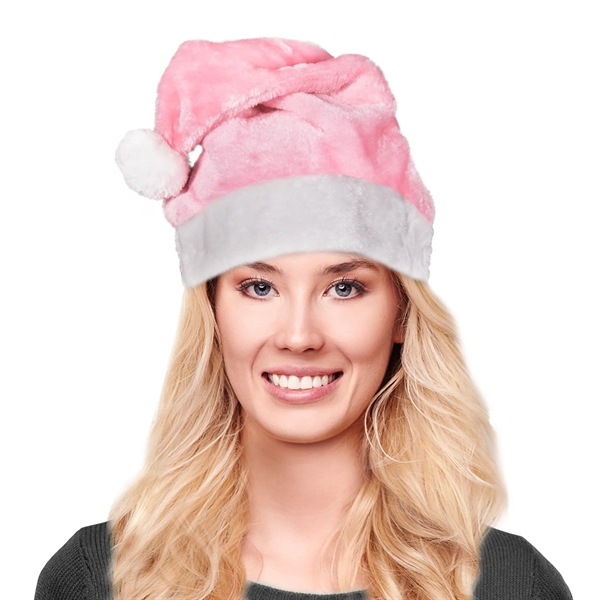 Mrs. Claus Pink Plush Santa Hat - Mrs. Claus Pink Plush Santa Hat - Image 1 of 3