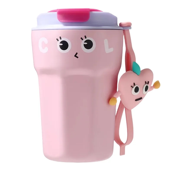 420ML Cartoon Vacuum Insulated Travel Coffee Mugs W/Handle - 420ML Cartoon Vacuum Insulated Travel Coffee Mugs W/Handle - Image 2 of 8