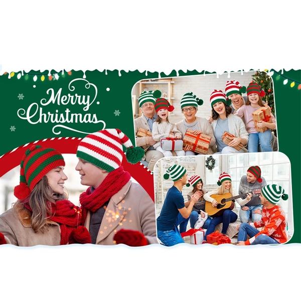 Christmas Red And Green Striped Knit Hat - Christmas Red And Green Striped Knit Hat - Image 9 of 9