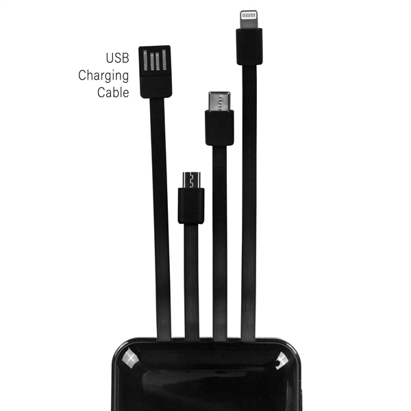 10,000mAh Power Bank with Built-In Charge Cables - 10,000mAh Power Bank with Built-In Charge Cables - Image 5 of 7