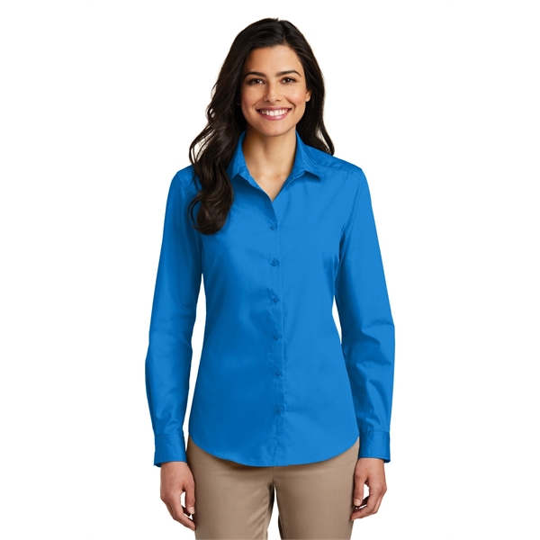 Port Authority Women's Long Sleeve Carefree Poplin Shirt. - Port Authority Women's Long Sleeve Carefree Poplin Shirt. - Image 26 of 60