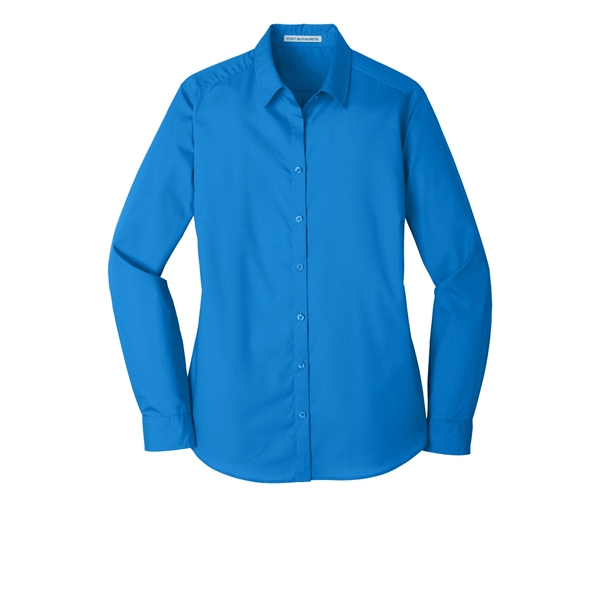 Port Authority Women's Long Sleeve Carefree Poplin Shirt. - Port Authority Women's Long Sleeve Carefree Poplin Shirt. - Image 29 of 60