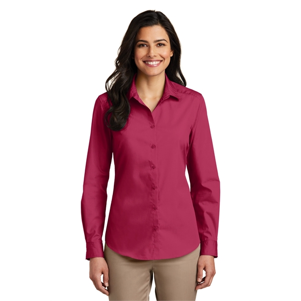 Port Authority Women's Long Sleeve Carefree Poplin Shirt. - Port Authority Women's Long Sleeve Carefree Poplin Shirt. - Image 41 of 60