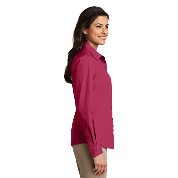 Port Authority Women's Long Sleeve Carefree Poplin Shirt. - Port Authority Women's Long Sleeve Carefree Poplin Shirt. - Image 43 of 60