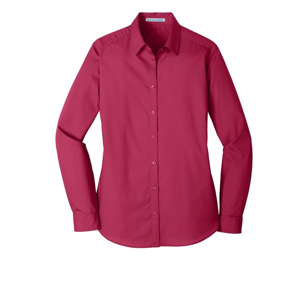 Port Authority Women's Long Sleeve Carefree Poplin Shirt. - Port Authority Women's Long Sleeve Carefree Poplin Shirt. - Image 44 of 60