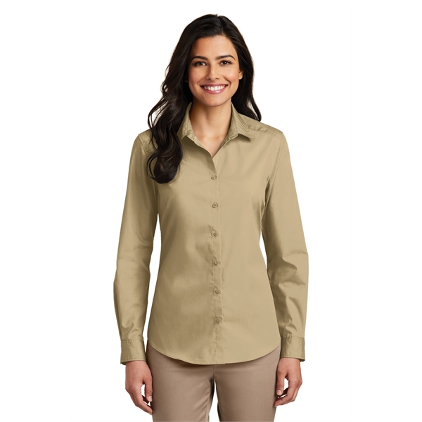 Port Authority Women's Long Sleeve Carefree Poplin Shirt. - Port Authority Women's Long Sleeve Carefree Poplin Shirt. - Image 51 of 60