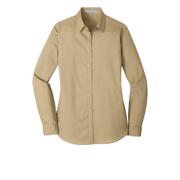 Port Authority Women's Long Sleeve Carefree Poplin Shirt. - Port Authority Women's Long Sleeve Carefree Poplin Shirt. - Image 54 of 60