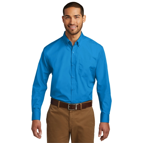 Port Authority Long Sleeve Carefree Poplin Shirt. - Port Authority Long Sleeve Carefree Poplin Shirt. - Image 35 of 65