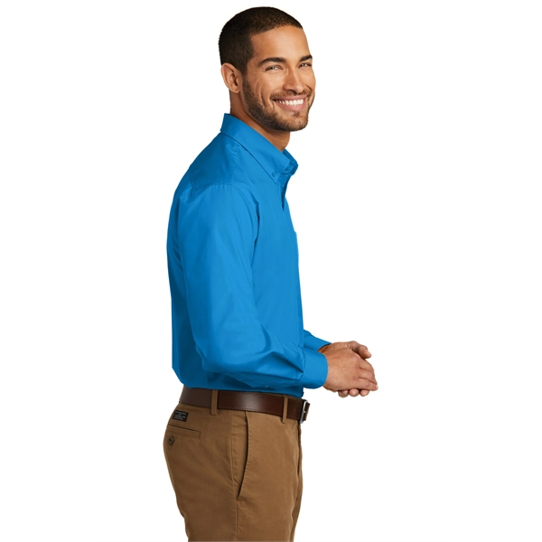 Port Authority Long Sleeve Carefree Poplin Shirt. - Port Authority Long Sleeve Carefree Poplin Shirt. - Image 37 of 65