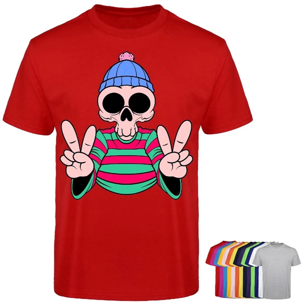 100% COTTON FULL COLOR T-SHIRT W/ DTG PRINT - 5.3 oz - 100% COTTON FULL COLOR T-SHIRT W/ DTG PRINT - 5.3 oz - Image 1 of 14