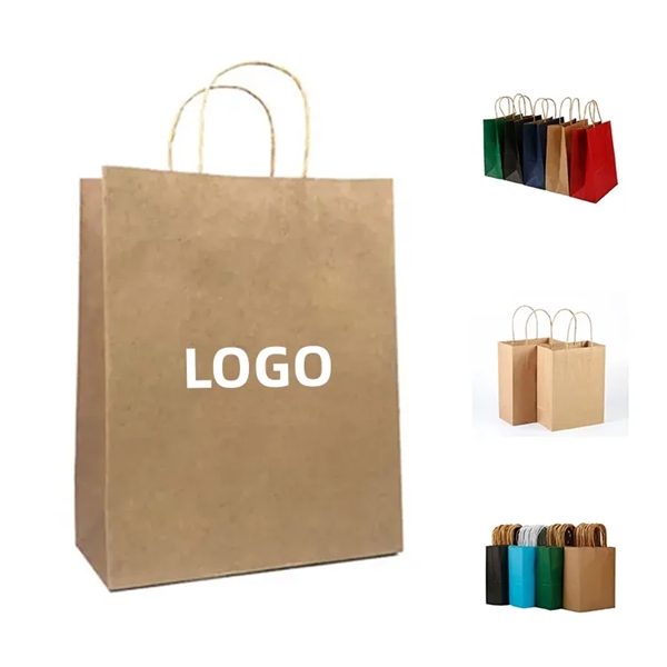 Imprited Kraft Paper Shopper Bag - Imprited Kraft Paper Shopper Bag - Image 0 of 4
