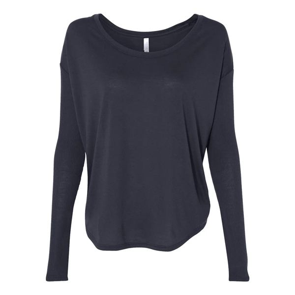 BELLA + CANVAS Women's Flowy 2x1 Ribbed Long Sleeve Tee - BELLA + CANVAS Women's Flowy 2x1 Ribbed Long Sleeve Tee - Image 13 of 21