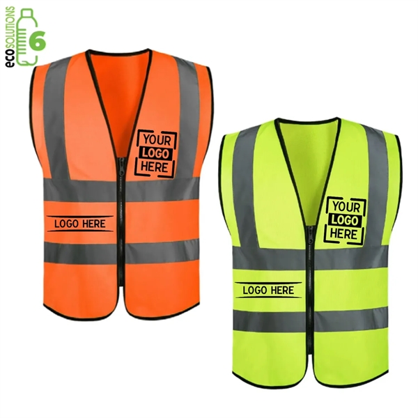 Hi Vis Class 2 rPET Reflective Knitted Safety Workwear Vest - Hi Vis Class 2 rPET Reflective Knitted Safety Workwear Vest - Image 0 of 4
