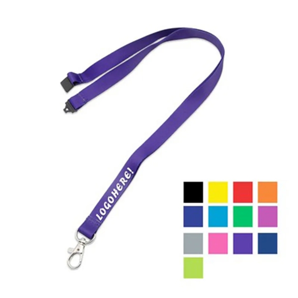 Custom 5/8" Lanyard w/ Metal Split Ring & Bulldog Clip - Custom 5/8" Lanyard w/ Metal Split Ring & Bulldog Clip - Image 0 of 2