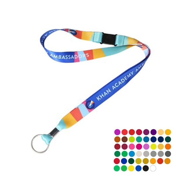 Custom 3/4" Lanyard w/ Metal Split Ring & Safety Breakaway - Custom 3/4" Lanyard w/ Metal Split Ring & Safety Breakaway - Image 1 of 1