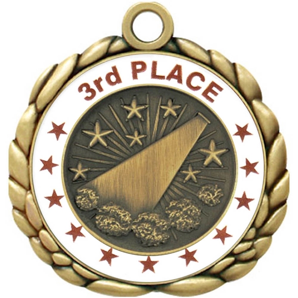 2 1/2" Quali-Craft Cheerleading Medallion - 2 1/2" Quali-Craft Cheerleading Medallion - Image 3 of 9