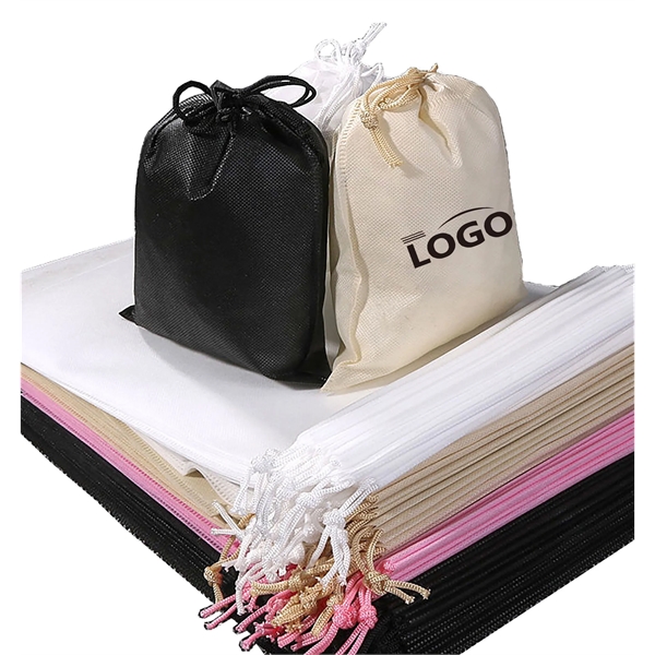 11.8 x 9.8 inch Non-Woven Grocery Drawstring Bag - 11.8 x 9.8 inch Non-Woven Grocery Drawstring Bag - Image 0 of 3