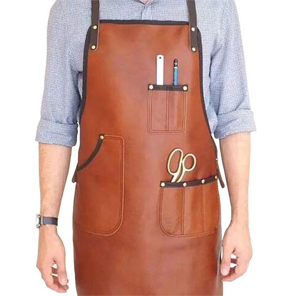 Full Leather Handcrafted Apron - Full Leather Handcrafted Apron - Image 1 of 3