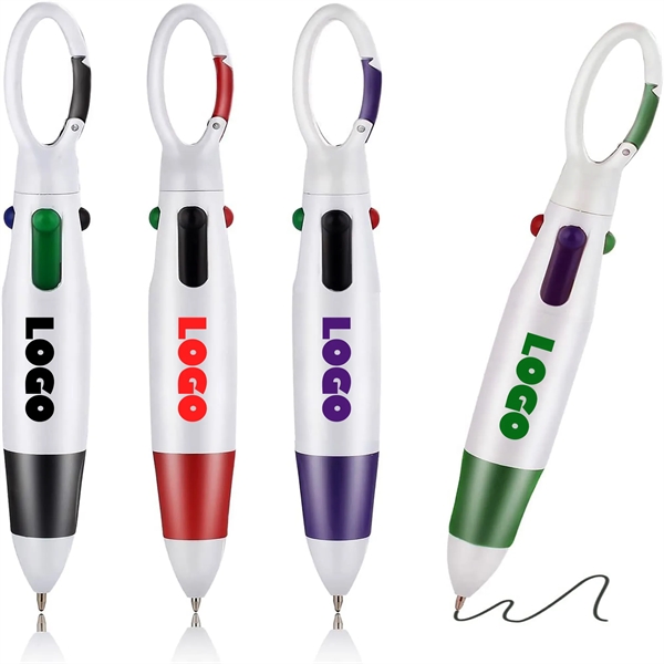 4-in-1 Quatro Carabiner Pen - 4-in-1 Quatro Carabiner Pen - Image 0 of 2