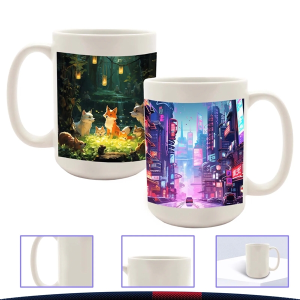 15 oz. Full Color Custom Ceramic Mugs - 15 oz. Full Color Custom Ceramic Mugs - Image 0 of 3