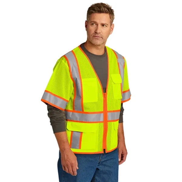 CornerStone® Mesh Zippered Two-Tone Short Sleeve Vest - CornerStone® Mesh Zippered Two-Tone Short Sleeve Vest - Image 1 of 4