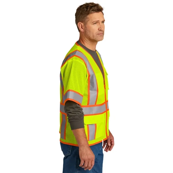 CornerStone® Mesh Zippered Two-Tone Short Sleeve Vest - CornerStone® Mesh Zippered Two-Tone Short Sleeve Vest - Image 2 of 4