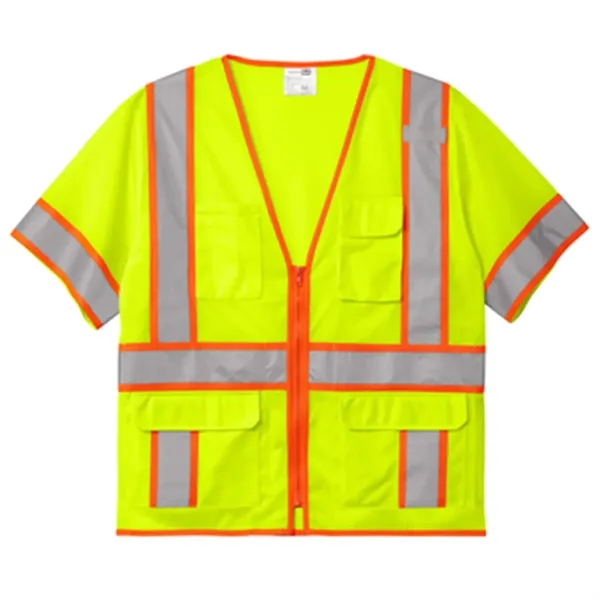 CornerStone® Mesh Zippered Two-Tone Short Sleeve Vest - CornerStone® Mesh Zippered Two-Tone Short Sleeve Vest - Image 4 of 4