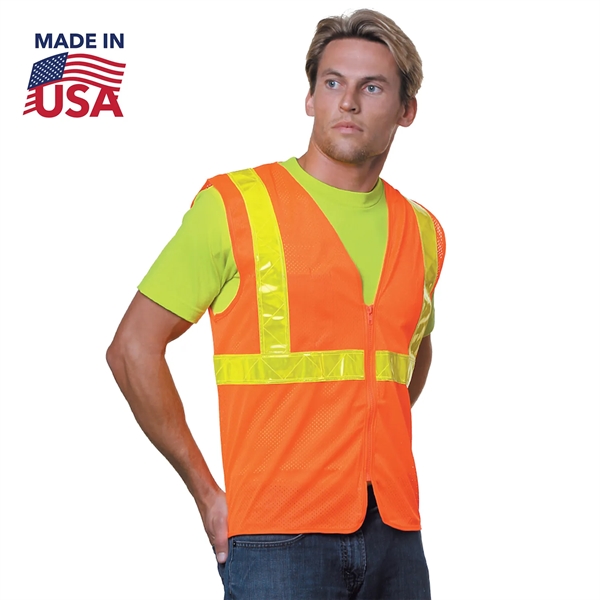 USA Made Class 2 Mesh Reflective Safety Vest - USA Made Class 2 Mesh Reflective Safety Vest - Image 1 of 1