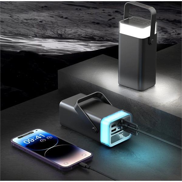 40K mAh Outdoor LED Light Up Fast Charging Power Bank - 40K mAh Outdoor LED Light Up Fast Charging Power Bank - Image 9 of 10