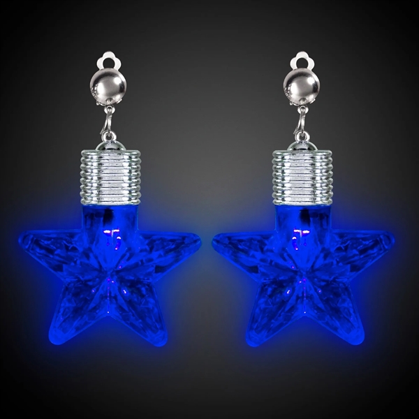 Patriotic Star LED Clip On Earrings - Patriotic Star LED Clip On Earrings - Image 1 of 3