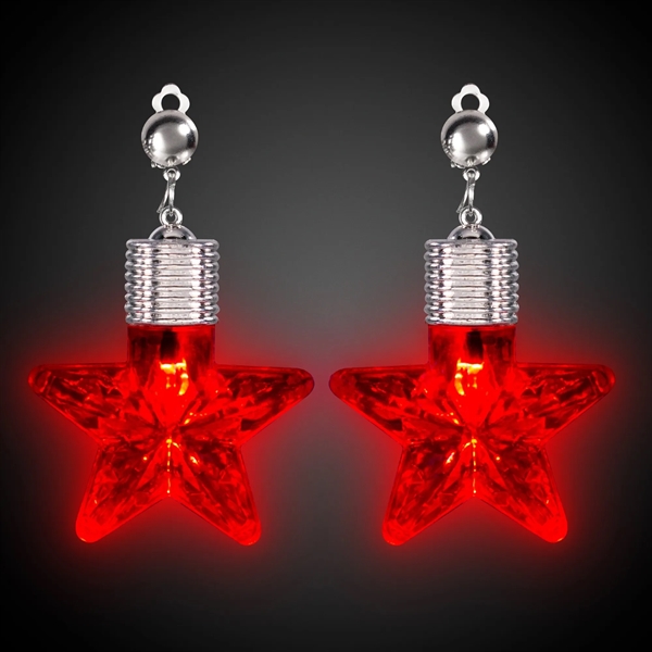 Patriotic Star LED Clip On Earrings - Patriotic Star LED Clip On Earrings - Image 3 of 3