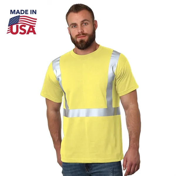 USA-Made 100% Cotton Class 2 Safety T-Shirt - USA-Made 100% Cotton Class 2 Safety T-Shirt - Image 1 of 2