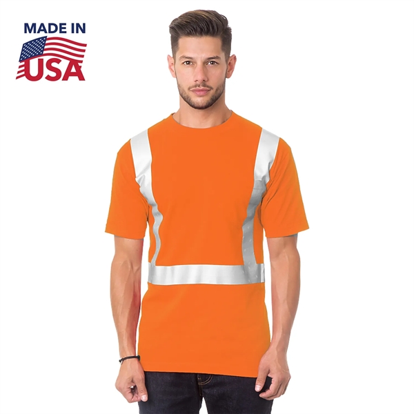 100%USA Made Class 2 Hi Vis Reflective Safety Pocket T-Shirt - 100%USA Made Class 2 Hi Vis Reflective Safety Pocket T-Shirt - Image 1 of 2