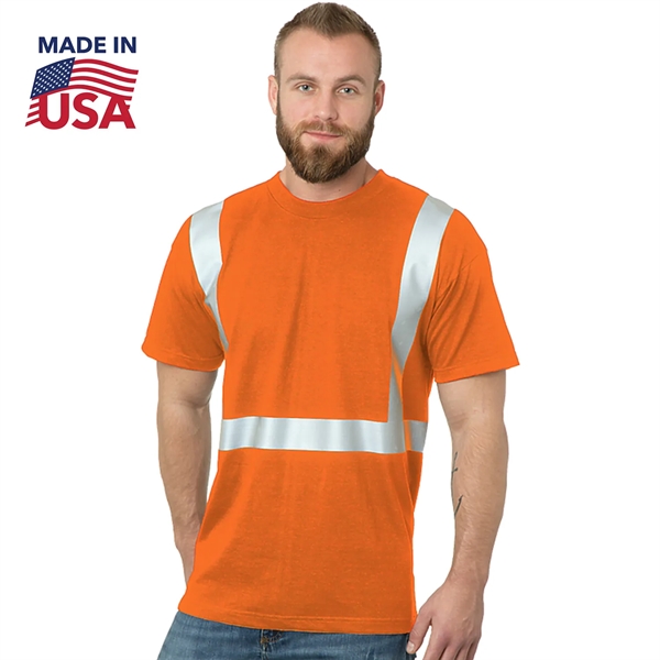 High Vis USA-Made Class 2 Safety T-Shirt - High Vis USA-Made Class 2 Safety T-Shirt - Image 1 of 2