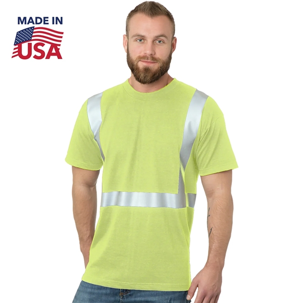 High Vis USA-Made Class 2 Safety T-Shirt - High Vis USA-Made Class 2 Safety T-Shirt - Image 2 of 2