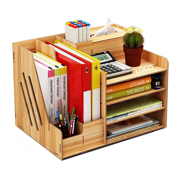 Wooden Desk Organizer File Sorter Document Rack - Wooden Desk Organizer File Sorter Document Rack - Image 0 of 3