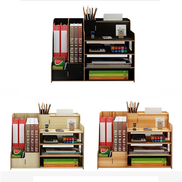 Wooden Desk Organizer File Sorter Document Rack - Wooden Desk Organizer File Sorter Document Rack - Image 3 of 3